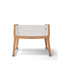SnuzPod Studio Next to Me Crib, Baby Bed with Zip-Down Wall and 6 Height Settings, Includes Breathable Mattress and Wheels for Newborn (0-6 months), S