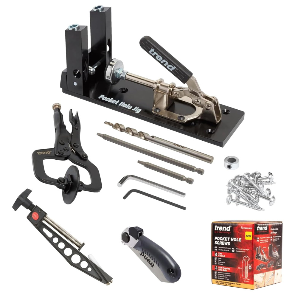 Photos - Power Tool Accessory Trend Ultimate Pocket Hole Joinery Kit, Includes Pocket Hole Jig, Alignment Clamp, Flush Saw & Pocket Hole Screws, PH/JIG/SE