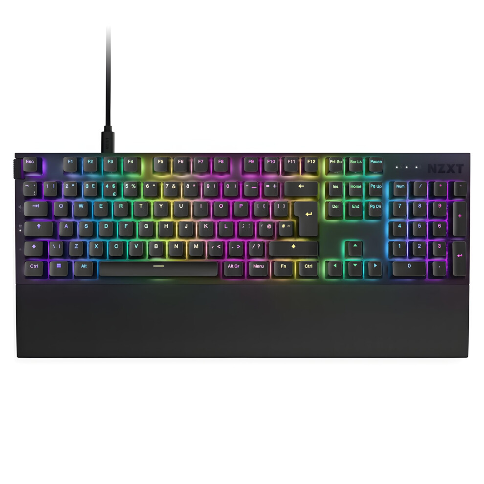 Nzxt Function 2-2024 Full-Size Optical Gaming Keyboard | Illuminated Rgb | 8K Polling Rate | Linear Optical Switches | Adjustable Actuation | Hot Swap