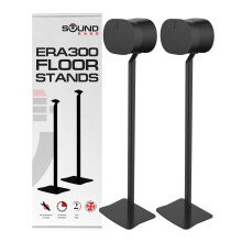ERA300 Floor Stand, Premium Metal Design, Twin Pack (2pcs), Black, Compatible with Sonos ERA 300 Speaker, Accessories Included, Cable Management, Desi