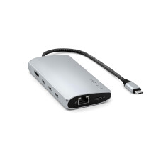 SATECHI 8-in-1 USB-C Hub Multiport Adaptor V3, 8K@60Hz HDMI, 100W Charging, 4x USB Data Ports, Ethernet, SD Card Reader for Laptop, Mac/Windows, MacBo