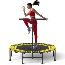 CLORIS 40''/48'' Foldable Fitness Trampoline - Max Load 400lbs / 450lbs, Rebounder with Adjustable Foam Handle Indoor/Outdoor Fitness Body Exercise (4