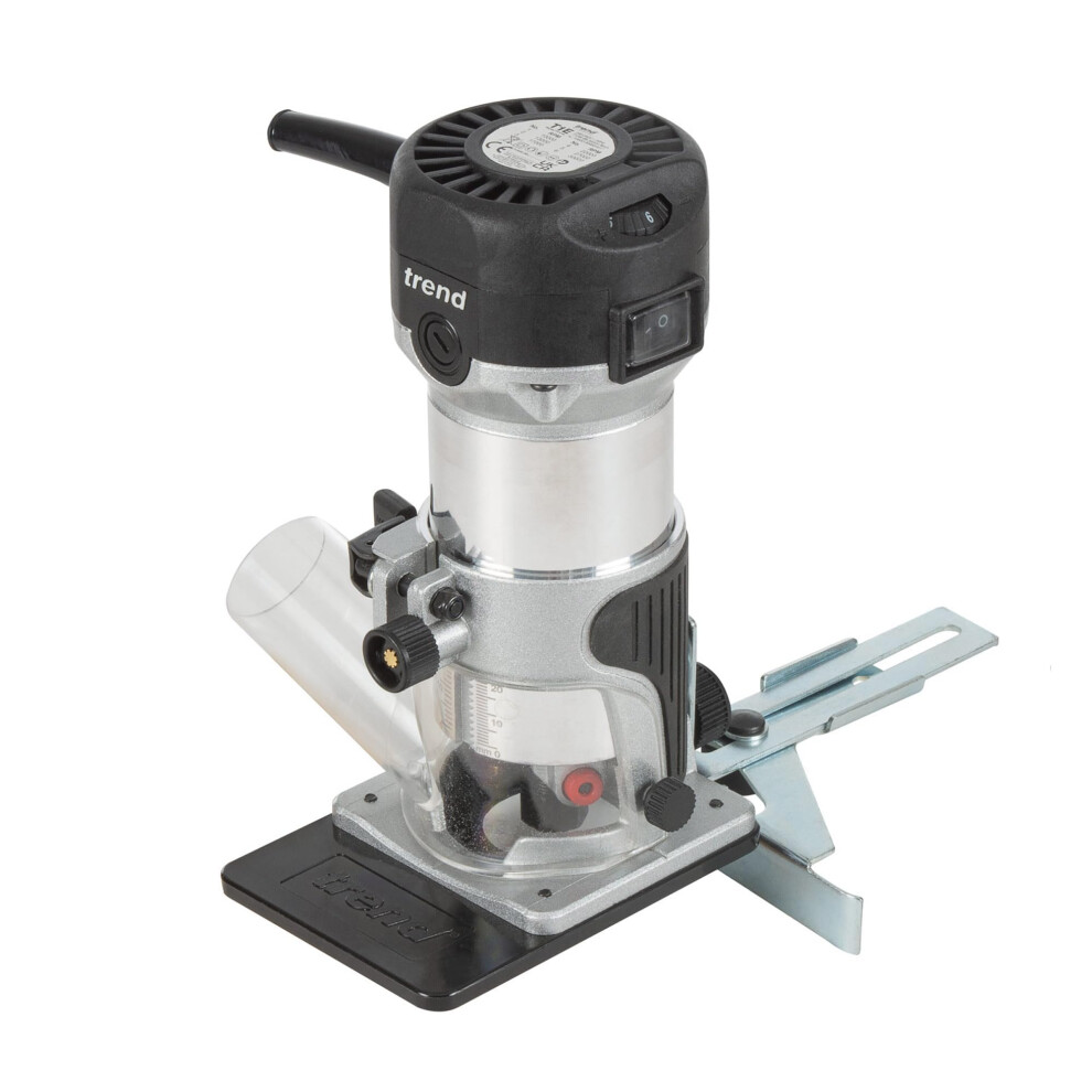 Trend T1 Trim Router With Extended Trim Base, 1/4 Inch Collet, 710W, 240V, Compact Trimming Power Tool, T1ets