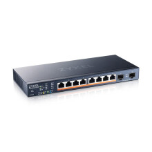 Zyxel 8 Port PoE 2.5Gb Switch | Smart Managed Network Ethernet Switch | 8x 2.5G PoE++ with 130W Budget + 2x 10G SFP+ Slots | Desktop or Wall Mount | F