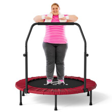 CLORIS 40''/48'' Foldable Fitness Trampoline - Max Load 400lbs / 450lbs, Rebounder with Adjustable Foam Handle Indoor/Outdoor Fitness Body Exercise (4