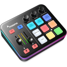 MAONO Gaming Audio Mixer, Audio Interface with Pro-preamp, RGB, Bluetooth, 48V Phantom Power for Live Streaming, Podcasting, Content Create, Gaming M