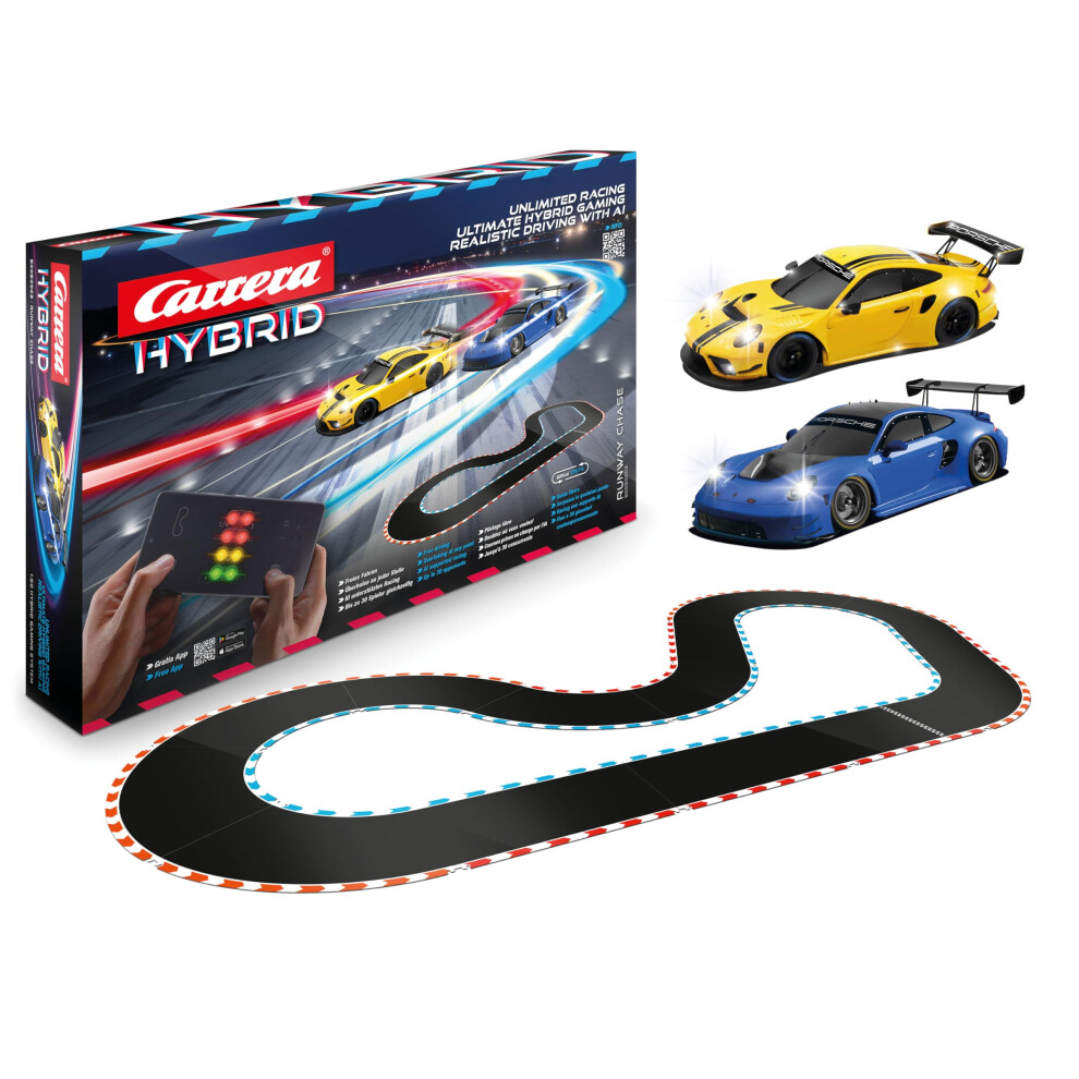 Photos - Toy Car Carrera Hybrid 50050003 "Runway Chase" Porsche 911 GT3 R 1:50 Scale AI-Supported Race System with Working Lights & USB-C Cha