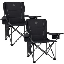 TIMBER RIDGE Camping Chairs for Adults Heavy Duty 200kg Oversized, Padded Folding Chair with Cup Holder and Cooler Bag Comfy for Outdoor Picnic Fishin