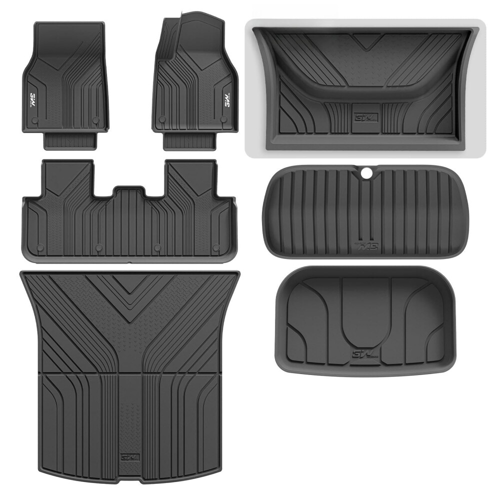 3W 7 Pcs Floor Mats And Boot Liner Custom Fit For Tesla Model Y Juniper Premium Performance 2025 2026 New (Not For Standard), Thorex All Weather Dog 5061041583827