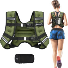 BAGAIL Weighted Vest for Strength Training, 6kg Weight Vest with Adjustable Bust Size, Reflective Stripe and Convenient Pocket, Ideal for Workouts, Yo