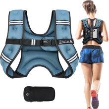 BAGAIL Weighted Vest for Strength Training, 5kg Weight Vest with Adjustable Bust Size, Reflective Stripe and Convenient Pocket, Ideal for Workouts, Yo