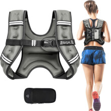 BAGAIL Weighted Vest for Strength Training, 5kg Weight Vest with Adjustable Bust Size, Reflective Stripe and Convenient Pocket, Ideal for Workouts, Yo