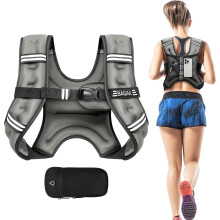 BAGAIL Weighted Vest for Strength Training, 3kg Weight Vest with Adjustable Bust Size, Reflective Stripe and Convenient Pocket, Ideal for Workouts, Yo