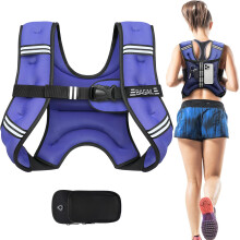 BAGAIL Weighted Vest for Strength Training, 5kg Weight Vest with Adjustable Bust Size, Reflective Stripe and Convenient Pocket, Ideal for Workouts, Yo