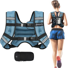 BAGAIL Weighted Vest for Strength Training, 6kg Weight Vest with Adjustable Bust Size, Reflective Stripe and Convenient Pocket, Ideal for Workouts, Yo