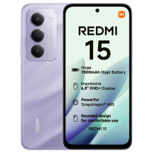 XIAOMI Redmi 15, Smartphone 6+128GB, 6.9" FHD+ 144Hz DotDisplay, Snapdragon 685, 50MP AI dual camera, 7000mAh Battery, Purple, Charger Not Included
