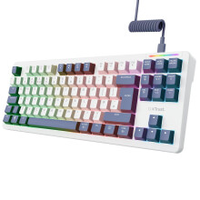GXTrust 872 Xyra TKL Mechanical Keyboard Gasket Mount UK Layout, Hot Swappable Wired Gaming Creamy Keyboard 80%, RGB Backlit with Software, Custom Sof
