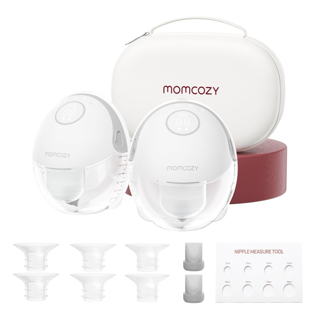 Momcozy Breast Pump Hands Free Mobile Style | M6, Wearable Breastfeeding Pump Ideal Rhythm For More Milk, Doublefit Flange More Fit & Discreet With 3