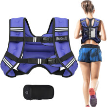 BAGAIL Weighted Vest for Strength Training, 10kg Weight Vest with Adjustable Bust Size, Reflective Stripe and Convenient Pocket, Ideal for Workouts, Y