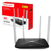 MERCUSYS MB135-4G AC1200 4G Router with Sim Slot,Dual Band Sim Card,4G LTE Plug and Play,TP-Link WiFi, Detachable Antennas, APP control,Guest Network,