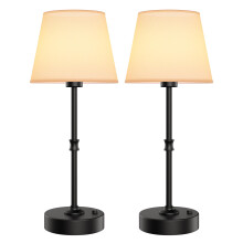 EppieBasic Rechargeable Table Lamp Cordless: Fast Charging & Long Lasting - 2700K Warm Light Vintage Black Lamps for Women Housewife - Living Room Din