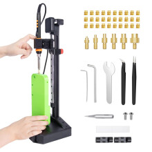 Vertical Heat Set Insert Press Tool | 90W Soldering Iron, 30 Brass Threaded Inserts (M3/M4/M5/M6/M8) & Heat-Set Tip | Compatible with PLA, ABS, PETG |