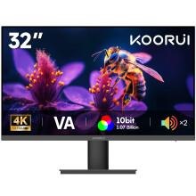 KOORUI 32 Inch UHD 4K Monitor, 3840x2160, 95% DCI-P3 & HDR10, 10Bit Colour, 3500:1 Contrast Ratio, Built-in Speakers, GTG 3ms,VESA, HDMI/DP for Home W