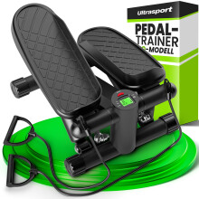 Ultrasport 2-in1 Premium Mini Stepper with Resistance Bands I Fitness Steppers for Exercise Workout with Non-Slip Pedals and LCD Monitor, Exercise Ste