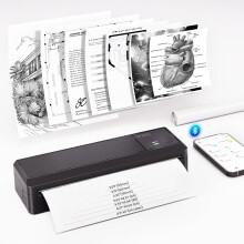 vretti Portable Printer Wrieless, P83 Inkless Printer,Portable Machine Supports A4 Thermal Label,Compatible with Android and iOS Phone & Laptop