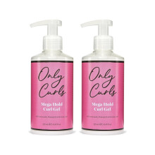 Only Curls Mega Hold Curl Gel Duo, Curly Hair Product, Curl Definer & Frizz-Control, Long Lasting Styling Gel, Strong Hold, Defined, Frizz-Free Curls