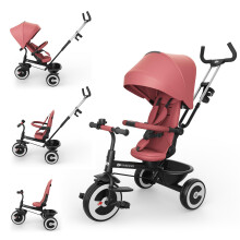 Kinderkraft ASTON 2 PRO Tricycle, 360 Rotating Seat, Reclining Both Directions, Adjustable Parent Handle, Freewheel Pedals, Canopy with Window, 9 Mon