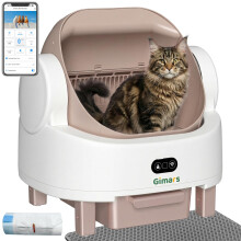 Gimars Open Top Design Self Cleaning Litter Box, Automatic Cat Litter Box for Multiple Cats & Senior Cats, App Control with Safety Sensors, Low Odor,