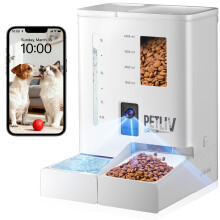 PETLIV Automatic Cat Feeder with 2K HD Camera, 5G & 2.4G WiFi App Control, 5L Food & 4L Water Dispenser, Two-Way Audio, Dual Power Supply, for Cats an