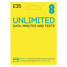 EE Pay As You Go SIM Card UK PREPAID PAYG 35 Bundle - UNLIMITED DATA + Texts & Mins
