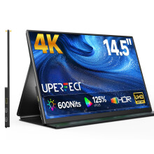 UPERFECT 14.5" 4K Portable Monitor, Aluminium 600 Nits 3840x2400 UHD Matte 16:10 Travel Screen w/Smart Cover, 1.06B Colours, USB-C Mini HDMI Metal Fra