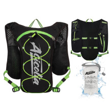Acicolia Running Vest With 1500ml Water Bladder, Lightweight Reflective Hydration Vest Backpack for Marathons Trail Running Cycling Hiking (Black Gre