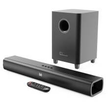 MAJORITY Bluetooth Sound Bar for TV | 2.1 Channel 300W Home Cinema Sound System | Wireless Subwoofer | Wall Mountable | HDMI ARC, Optical, AUX, USB Pl