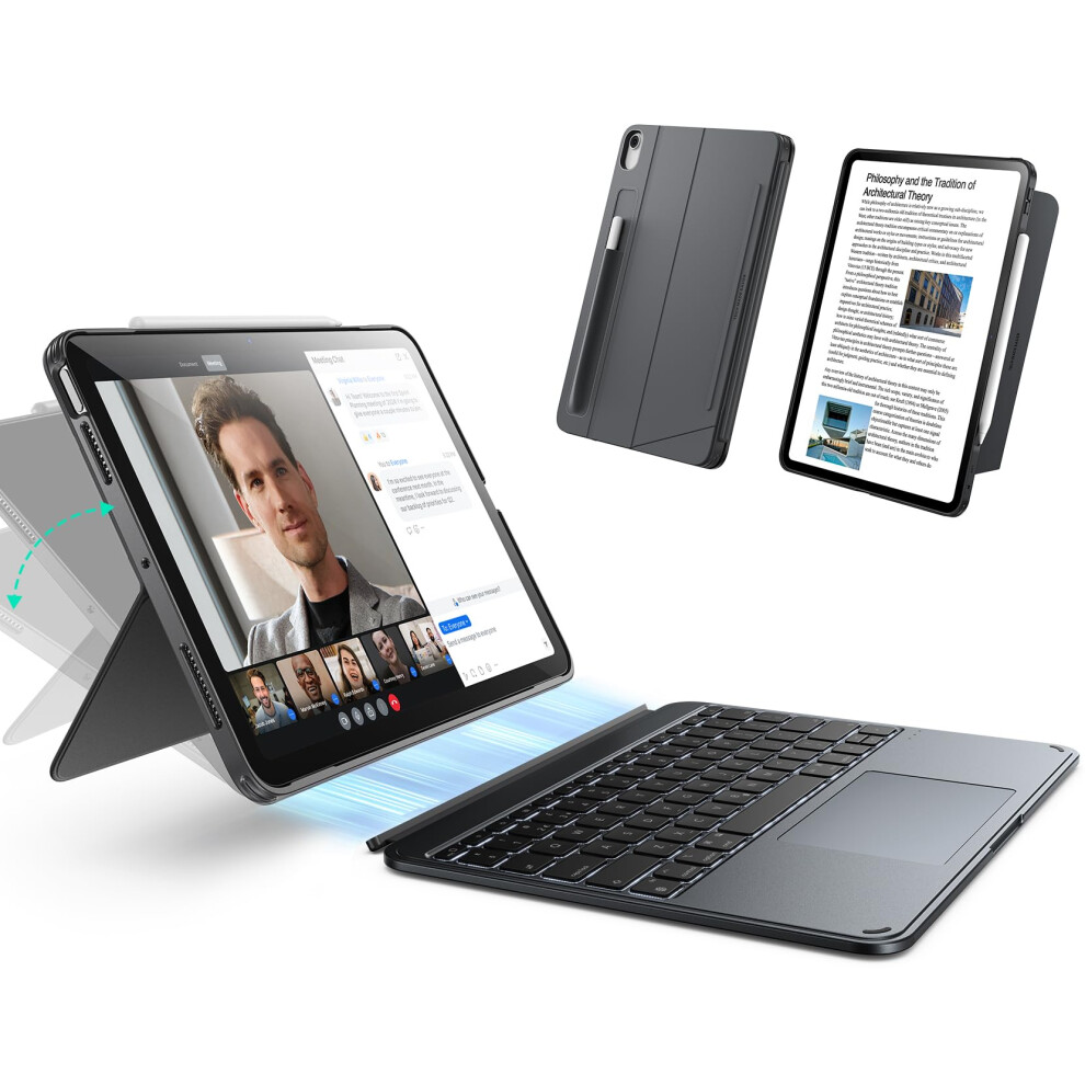 Esr For Ipad Air 13 Inch Case Keyboard M4/M3/M2 (2026/2025/2024), Magnetic Detachable Keyboard, Portrait/Landscape Modes, Large Click-Anywhere Trackpa 4894240275542