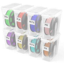 bruwaa Filament Storage Box for 3D Printing Filament, Sealing and Protection - 8 Pack Filament Containers - Portable Storage, Moisture and Dust Resist