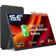 UPERFECT 15.6" Wireless Portable Monitor w/8000mAh Rechargeable Batteries, Support AirPlay, Miracast Display, FHD 1080P VESA USB-C Mini HDMI Eye Care