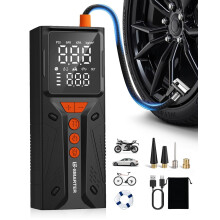 Tyre Inflator Air Compressor, 6000mAh 150 PSI Bike Pump with Overinflate Protection, Fast Inflation Portable Tyre Inflator for Car LCD Display, Air Pu