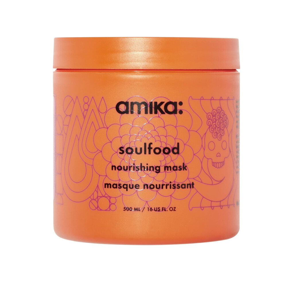 Amika Soulfood Nourishing Hair Mask - Hydrating Hair Care For Dry, Damaged Strands - Lightweight Deep Conditioner Enriched With Jojoba Seed Oil + Seab