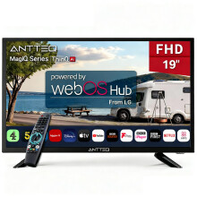 Antteq 19 Inch Smart TV, WebOS FHD TV MagiQ 19" with ThinQ AI Voice Magic Remote, BBC Freeview Netflix YouTube Airplay WiFi Black Televisions