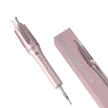 SHEGLAM Automatic Curling Iron with Ceramic Coating, 3 Temperature Levels (170-210C), Quick Heating Self Rotating Curler for Hair Styling (Pink, 25mm