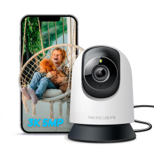 MERCUSYS MC230 3K 5MP Indoor Camera,360Security Camera, AI Detection Cameras House Security,13.5Zoom,Auto Patrol,App Control,Voice Control,Alexa,Goo