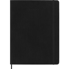 Moleskine Weekly Planner 2026 2027-18-Month Planner with Space for Notes, Soft Cover and Elastic Closure, Black Color, XL Size 19 x 25 cm