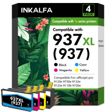 937XL 937 9720e 9730e Ink Cartridges Multipack Compatible for HP937 Ink Cartridges XL 937e 937XL for HP OfficeJet Pro 9132e 9122e 9120e 9720e 9730e 91