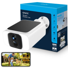 GNCC GW20 Solar Security Camera Outdoor Wireless 2K, Outdoor CCTV Camera with Battery for Home Security, 2.4GHz/5GHz WiFi, Colour/IR Night Vision, PIR