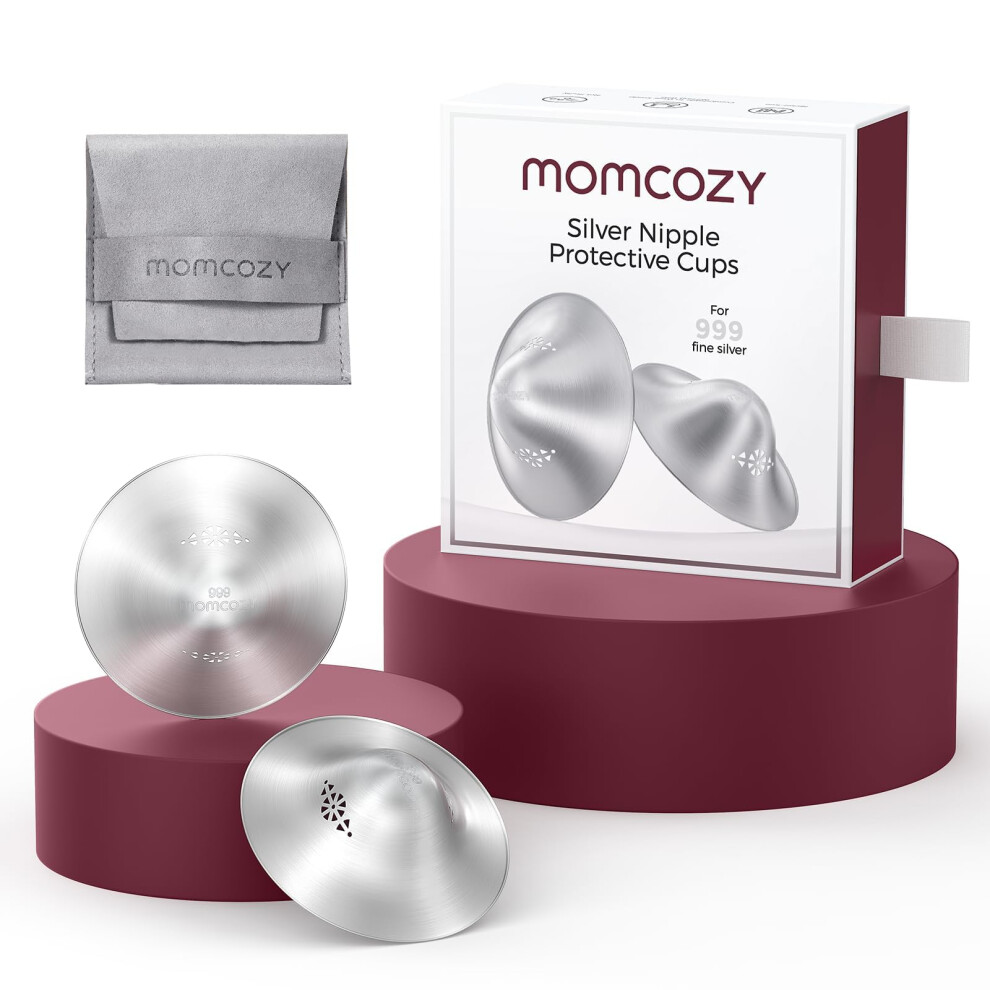 999 Nursing Cups Original Perforated Breathable Design, Nipple Cover For Breastfeeding Essential, Metal Nipple Shields For Nursing New Silver Momcozy