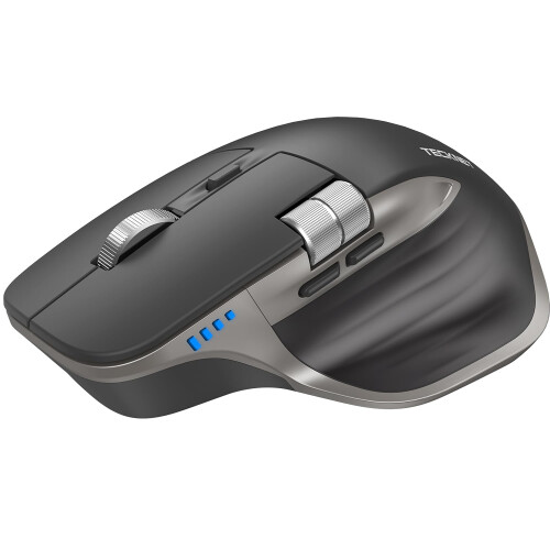 TeckNet TECKNET Bluetooth Mouse, Wireless Mouse with Thumb Scroll, Grey